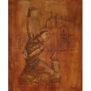 Saeed Kureshi, Passionate Splendour, 30 x 36 Inch, Oil on Canvas, Figurative Painting, AC-SAKUR-030